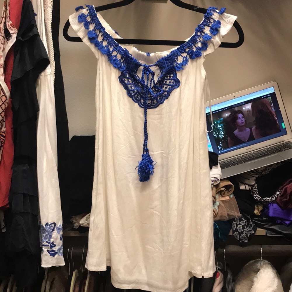 Pepper mayo crochet off shoulder dress